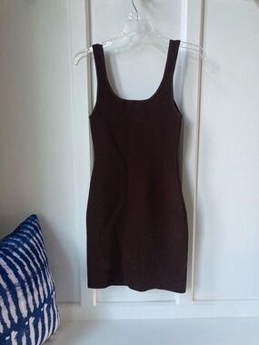Aritzia | Ribbed Tank Mini Dress in Dark Brown